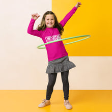 Youth Girls BJJ Rash Guard – Long Sleeve Compression Training Shirt - Hollywood Cerise