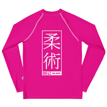 Youth Girls BJJ Rash Guard – Long Sleeve Compression Training Shirt - Hollywood Cerise