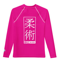Youth Girls BJJ Rash Guard – Long Sleeve Compression Training Shirt - Hollywood Cerise