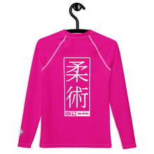 Youth Girls BJJ Rash Guard – Long Sleeve Compression Training Shirt - Hollywood Cerise