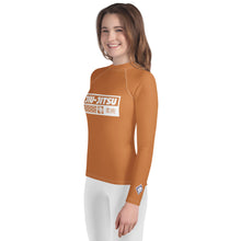 Youth Girls Brazilian Jiu-Jitsu Performance Rash Guard – Long Sleeve - Raw Sienna