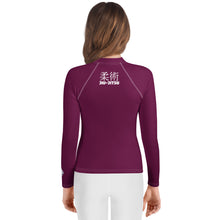 Youth Girls Brazilian Jiu-Jitsu Rash Guard – Long Sleeve Classic Look – Tyrian Purple