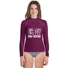 Youth Girls Brazilian Jiu-Jitsu Rash Guard – Long Sleeve Classic Look – Tyrian Purple