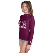 Youth Girls Brazilian Jiu-Jitsu Rash Guard – Long Sleeve Classic Look – Tyrian Purple