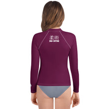 Youth Girls Brazilian Jiu-Jitsu Rash Guard – Long Sleeve Classic Look – Tyrian Purple
