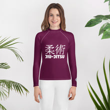 Youth Girls Brazilian Jiu-Jitsu Rash Guard – Long Sleeve Classic Look – Tyrian Purple