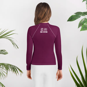 Youth Girls Brazilian Jiu-Jitsu Rash Guard – Long Sleeve Classic Look – Tyrian Purple