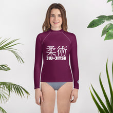 Youth Girls Brazilian Jiu-Jitsu Rash Guard – Long Sleeve Classic Look – Tyrian Purple