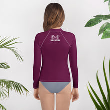 Youth Girls Brazilian Jiu-Jitsu Rash Guard – Long Sleeve Classic Look – Tyrian Purple
