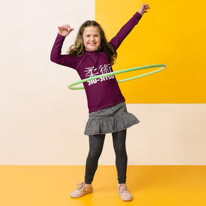 Youth Girls Brazilian Jiu-Jitsu Rash Guard – Long Sleeve Classic Look – Tyrian Purple