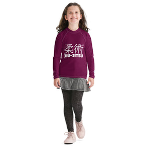 Youth Girls Brazilian Jiu-Jitsu Rash Guard – Long Sleeve Classic Look – Tyrian Purple