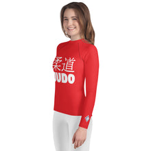 Youth Girls Classic Judo Rash Guard – Long Sleeve Martial Arts Top - Scarlet