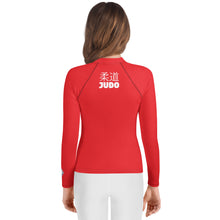 Youth Girls Classic Judo Rash Guard – Long Sleeve Martial Arts Top - Scarlet