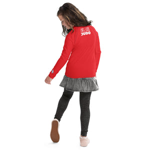 Youth Girls Classic Judo Rash Guard – Long Sleeve Martial Arts Top - Scarlet