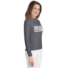 Youth Girls Elite BJJ Rash Guard – Long Sleeve Martial Arts Training Top - Charcoal