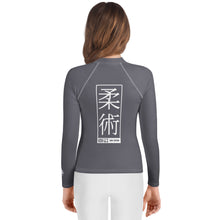 Youth Girls Elite BJJ Rash Guard – Long Sleeve Martial Arts Training Top - Charcoal