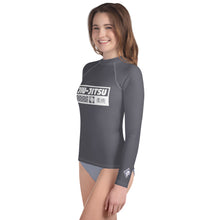 Youth Girls Elite BJJ Rash Guard – Long Sleeve Martial Arts Training Top - Charcoal