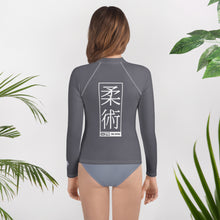 Youth Girls Elite BJJ Rash Guard – Long Sleeve Martial Arts Training Top - Charcoal