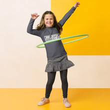 Youth Girls Elite BJJ Rash Guard – Long Sleeve Martial Arts Training Top - Charcoal