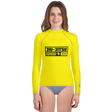 Youth Girls Grappling Compression Shirt – Long Sleeve BJJ Rash Guard - Golden Sun