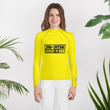 Youth Girls Grappling Compression Shirt – Long Sleeve BJJ Rash Guard - Golden Sun