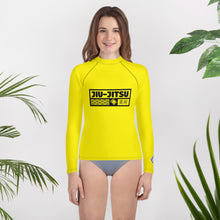 Youth Girls Grappling Compression Shirt – Long Sleeve BJJ Rash Guard - Golden Sun
