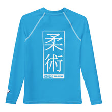Youth Girls Grappling Rash Guard – Long Sleeve BJJ Competition Shirt - Cyan Exclusive Girls Jiu-Jitsu Long Sleeve Rash Guard Youth