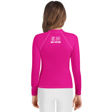 Youth Girls Jiu-Jitsu Rash Guard – Long Sleeve Classic Grappling Top – Hollywood Cerise