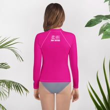 Youth Girls Jiu-Jitsu Rash Guard – Long Sleeve Classic Grappling Top – Hollywood Cerise