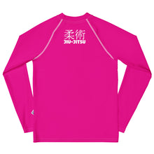 Youth Girls Jiu-Jitsu Rash Guard – Long Sleeve Classic Grappling Top – Hollywood Cerise