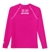 Youth Girls Jiu-Jitsu Rash Guard – Long Sleeve Classic Grappling Top – Hollywood Cerise