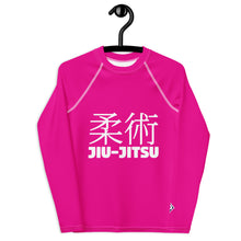 Youth Girls Jiu-Jitsu Rash Guard – Long Sleeve Classic Grappling Top – Hollywood Cerise