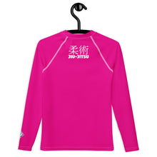Youth Girls Jiu-Jitsu Rash Guard – Long Sleeve Classic Grappling Top – Hollywood Cerise
