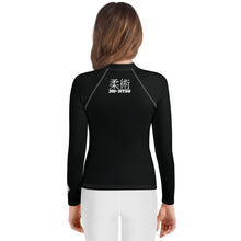 Youth Girls Jiu-Jitsu Uniform Rash Guard – Classic Long Sleeve Top – Noir