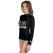 Youth Girls Jiu-Jitsu Uniform Rash Guard – Classic Long Sleeve Top – Noir