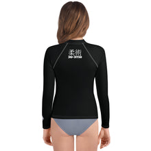 Youth Girls Jiu-Jitsu Uniform Rash Guard – Classic Long Sleeve Top – Noir