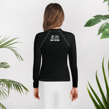 Youth Girls Jiu-Jitsu Uniform Rash Guard – Classic Long Sleeve Top – Noir