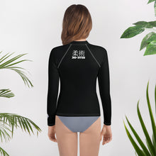 Youth Girls Jiu-Jitsu Uniform Rash Guard – Classic Long Sleeve Top – Noir
