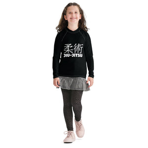 Youth Girls Jiu-Jitsu Uniform Rash Guard – Classic Long Sleeve Top – Noir