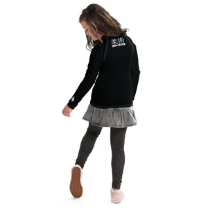 Youth Girls Jiu-Jitsu Uniform Rash Guard – Classic Long Sleeve Top – Noir