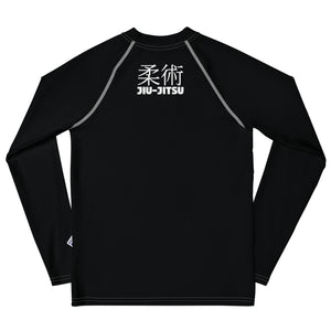 Youth Girls Jiu-Jitsu Uniform Rash Guard – Classic Long Sleeve Top – Noir