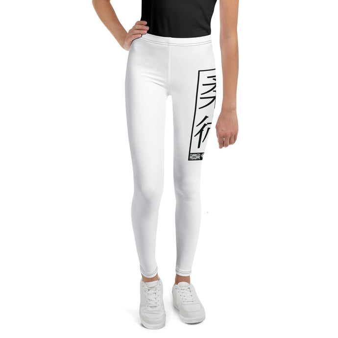 Youth Girls Jiu-Jitsu Yoga Tights – Sleek and Durable Fit - Snow