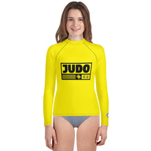 Youth Girls Judo Athletic Rash Guard – Long Sleeve Martial Arts Performance Wear - Golden Sun Exclusive Girls Judo Long Sleeve Rash Guard Youth