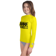 Youth Girls Judo Athletic Rash Guard – Long Sleeve Martial Arts Performance Wear - Golden Sun Exclusive Girls Judo Long Sleeve Rash Guard Youth