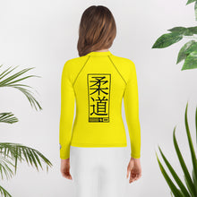 Youth Girls Judo Athletic Rash Guard – Long Sleeve Martial Arts Performance Wear - Golden Sun Exclusive Girls Judo Long Sleeve Rash Guard Youth