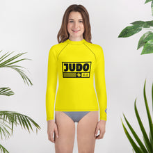 Youth Girls Judo Athletic Rash Guard – Long Sleeve Martial Arts Performance Wear - Golden Sun Exclusive Girls Judo Long Sleeve Rash Guard Youth