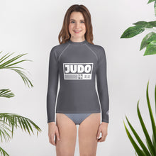 Youth Girls Judo Compression Rash Guard – Long Sleeve Martial Arts Performance Top - Charcoal Exclusive Girls Judo Long Sleeve Rash Guard Youth
