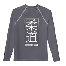 Youth Girls Judo Compression Rash Guard – Long Sleeve Martial Arts Performance Top - Charcoal Exclusive Girls Judo Long Sleeve Rash Guard Youth