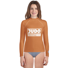 Youth Girls Judo Performance Rash Guard – Long Sleeve Training Apparel - Raw Sienna Exclusive Girls Judo Long Sleeve Rash Guard Youth