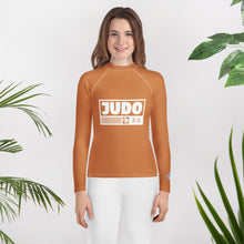 Youth Girls Judo Performance Rash Guard – Long Sleeve Training Apparel - Raw Sienna Exclusive Girls Judo Long Sleeve Rash Guard Youth